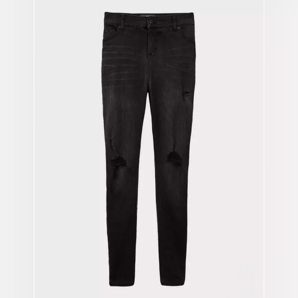 Torrid Bombshell Premium Stretch Skinny Jean Distressed Black Size 18R NWT